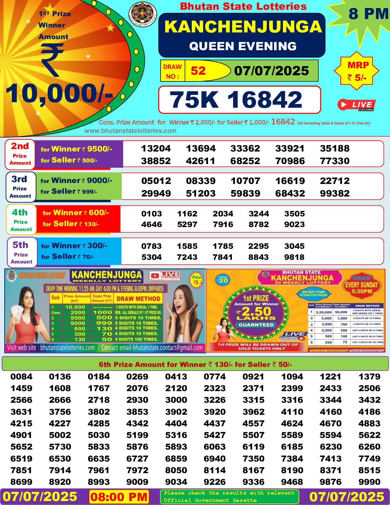 Bhutan Lottery Result Today: 2025-07-07-08:00 PM Bhutan Lottery Result Today: 2025-07-07-08:00 PM